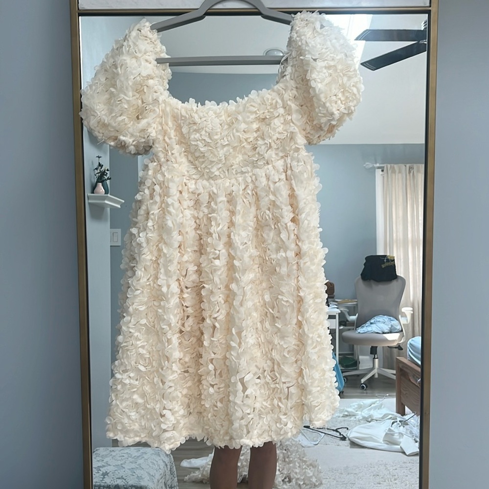 3D floral mini dress